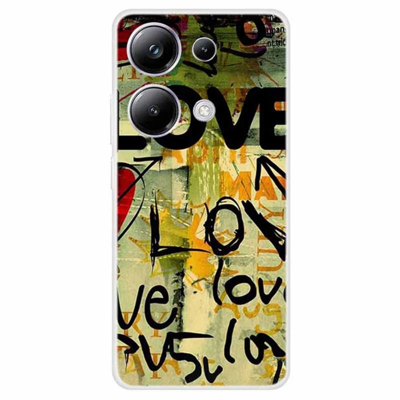 For Xiaomi Redmi Note 13 Pro 4G / Poco M6 Pro 4G Case TPU Pattern Printed Phone Cover - Love