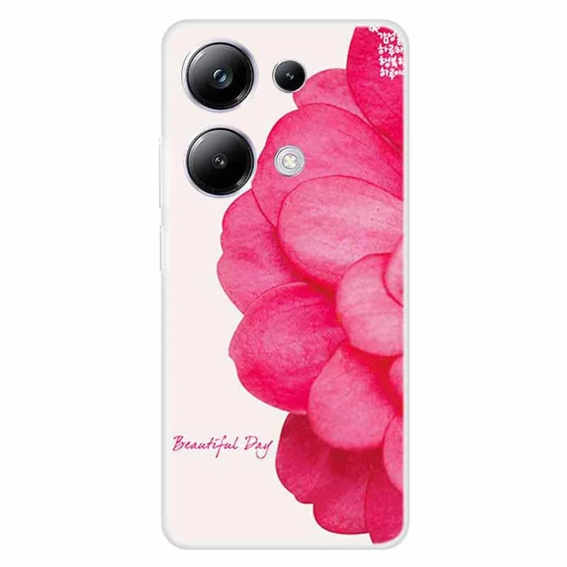 For Xiaomi Redmi Note 13 Pro 4G / Poco M6 Pro 4G Case TPU Pattern Printing Phone Cover - Pink Flower