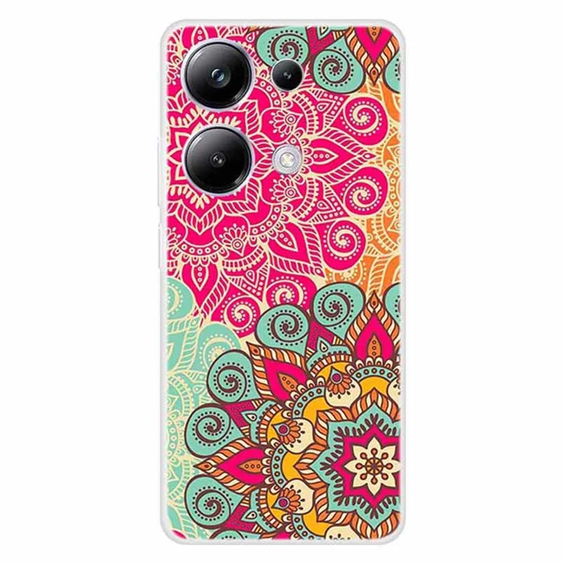For Xiaomi Redmi Note 13 Pro 4G / Poco M6 Pro 4G Case TPU Pattern Printing Phone Cover - Flower Pattern