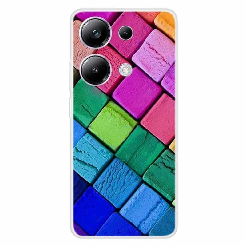 For Xiaomi Redmi Note 13 Pro 4G / Poco M6 Pro 4G Case TPU Pattern Printing Phone Cover - Colorful Block
