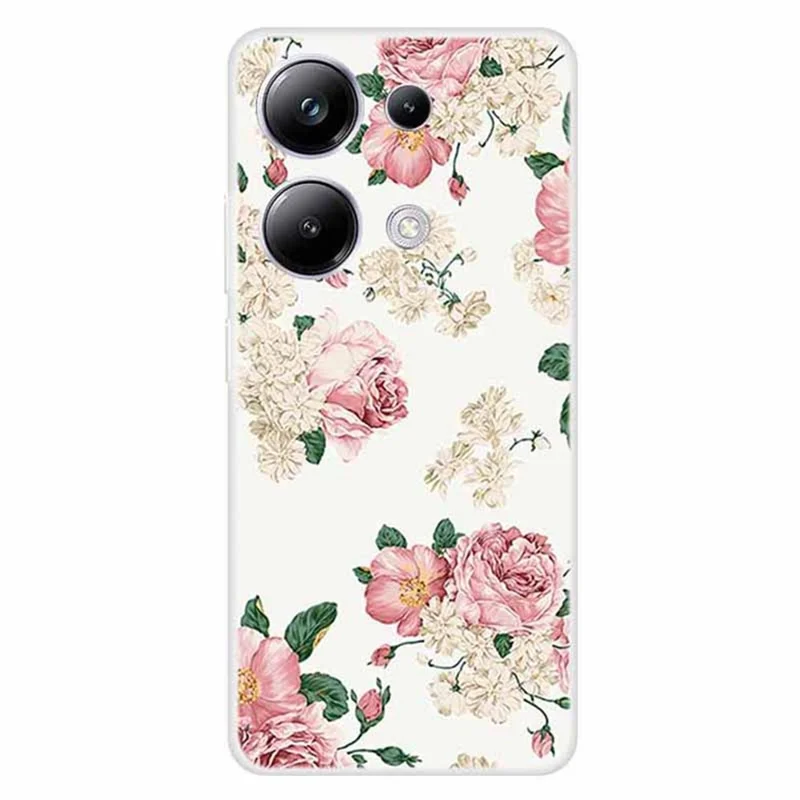 Für Xiaomi Redmi Note 13 Pro 4G / Poco M6 Pro 4G Fall TPU Muster Drucken Telefon Abdeckung - Blumen