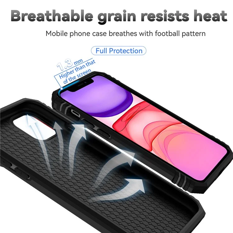 Чехол для iPhone 11 с защитой камеры и подставкой, черный