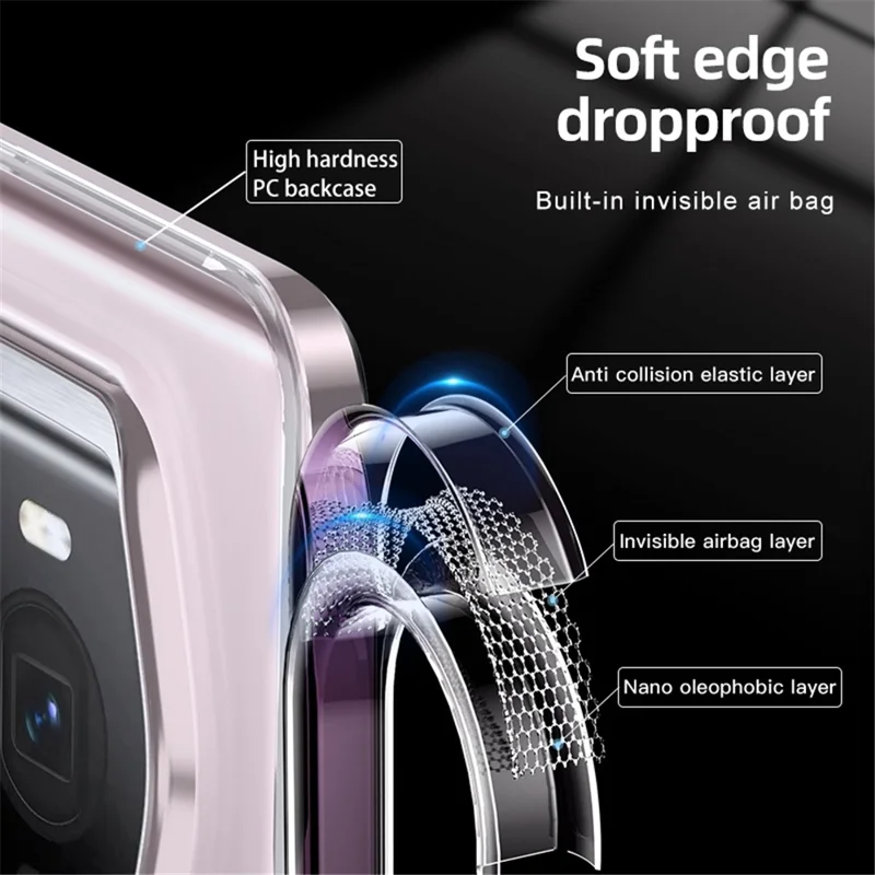 For Honor Magic6 RSR Porsche Design 5G Anti-Scratch Phone Case Hybrid TPU + PC Phone Cover - Transparent