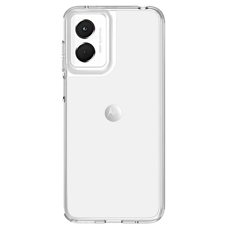 For Motorola Moto G Play (2024) 4G Cell Phone Case TPU+PC Clear Phone Back Cover - Transparent White
