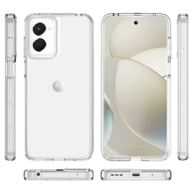 For Motorola Moto G Power 5G Case Drop-proof TPU+PC Clear Phone Cover - Transparent White