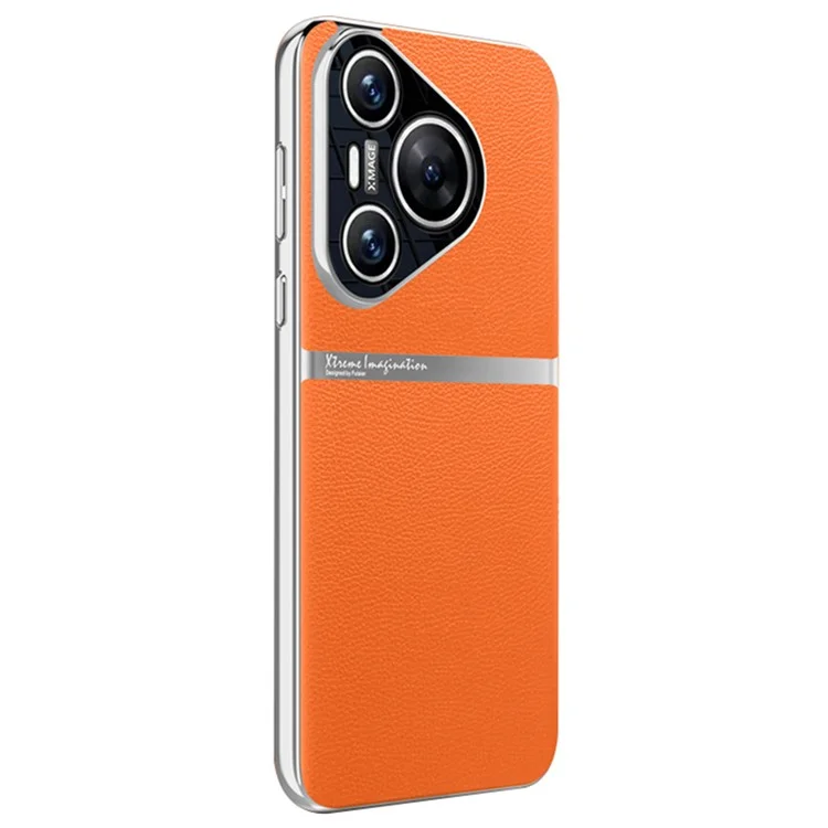 Pour Huawei Pura 70 Étui de téléphone portable Étui en cuir PU amortissant les chocs - Orange
