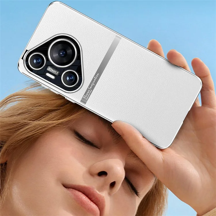 Pour Huawei Pura 70 Étui de téléphone portable Étui en cuir PU amortissant les chocs - Orange