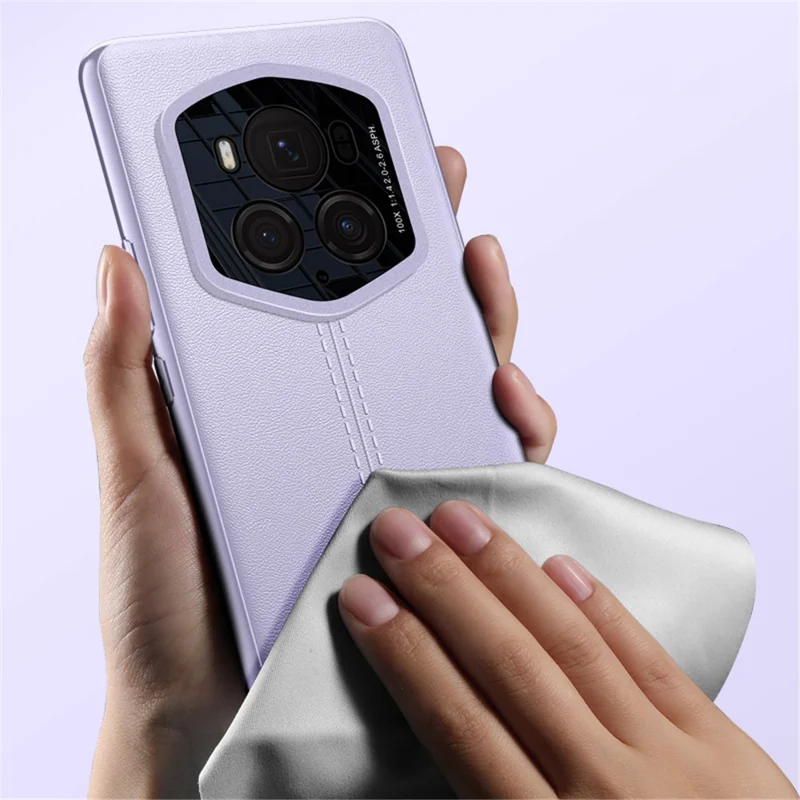 For Honor Magic6 RSR Porsche Design 5G Case Anti-Drop PU Leather+TPU Back Phone Cover - Black