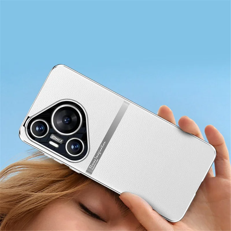 Para Huawei Pura 70 Pro / Pura 70 Pro+ Funda para teléfono Protección contra caídas Cubierta trasera de piel sintética - Blanco