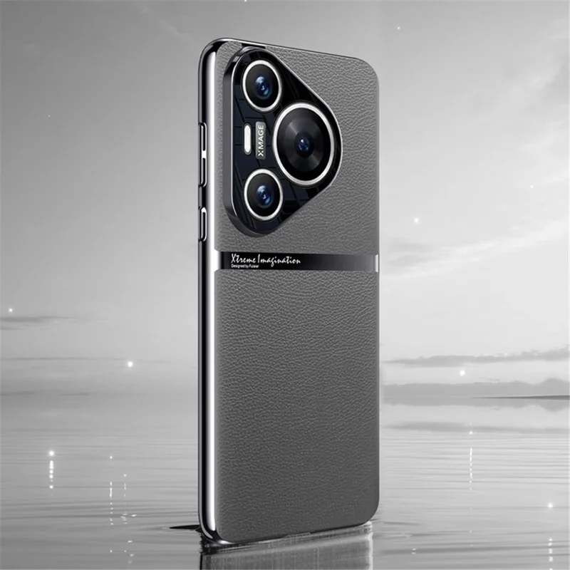 Für Huawei Pura 70 Pro / Pura 70 Pro+ Handyhülle Fallschutz PU-Leder Rückabdeckung - Grau