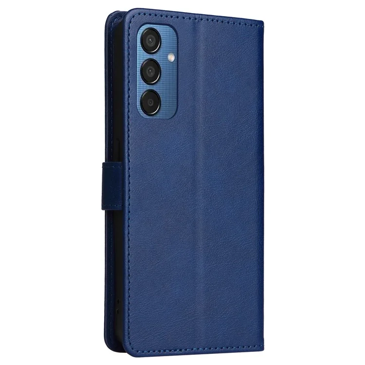 KT Leather Series-2 para Samsung Galaxy M15 5G Case Solid Color Leather Folio Phone Cover - Azul