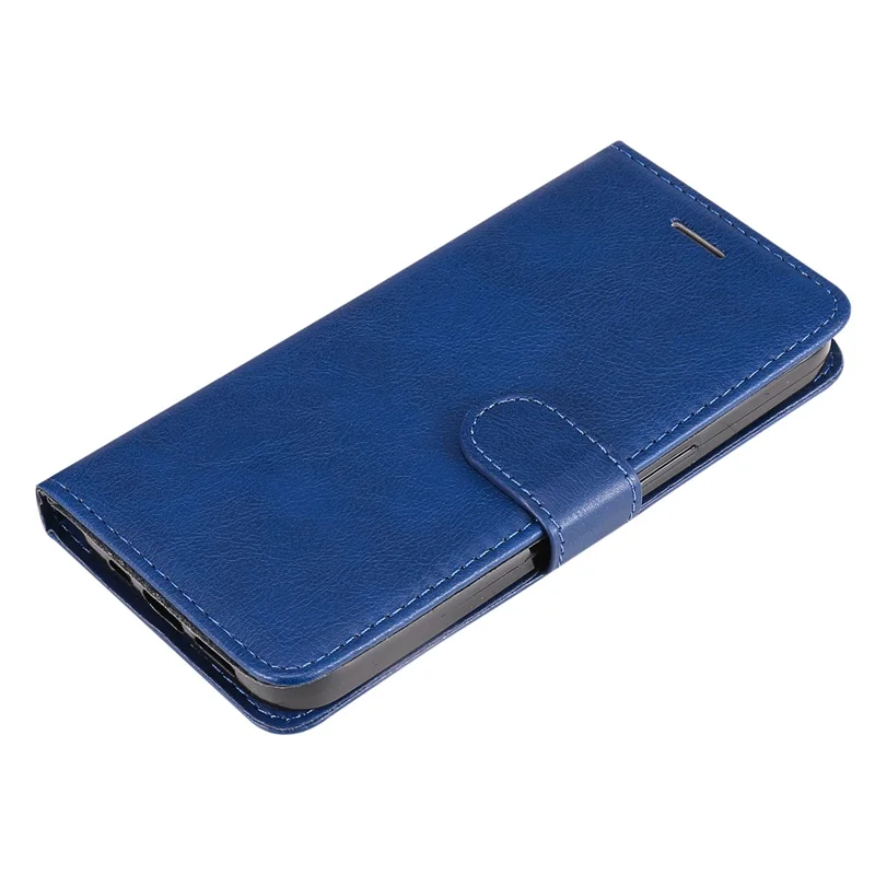 For Samsung Galaxy Xcover7 Case Solid Color Leather Mobile Cover Wallet Stand with Strap - Blue