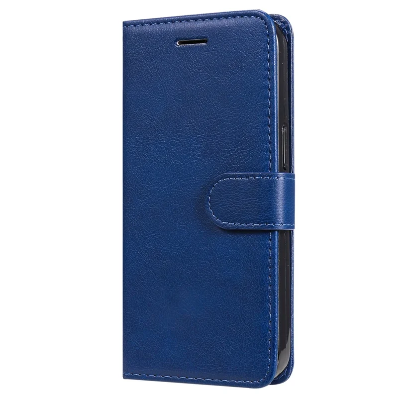 For Samsung Galaxy Xcover7 Case Solid Color Leather Mobile Cover Wallet Stand with Strap - Blue