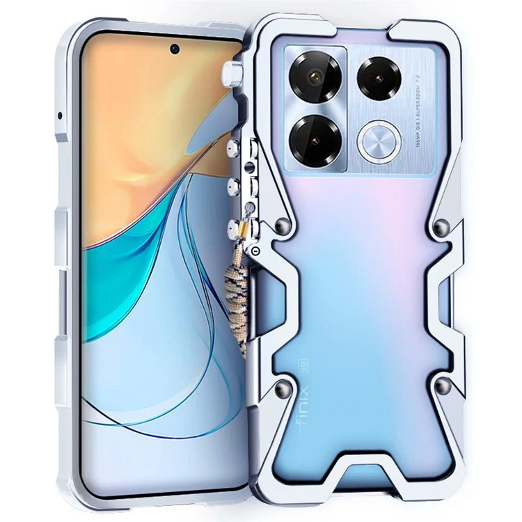 Para el caso del Infinix Note 40 Pro+ Caso Brazo Mecánico Aleación de Aluminio Disipación de Calor Cubierta de Teléfono Inteligente - Plata