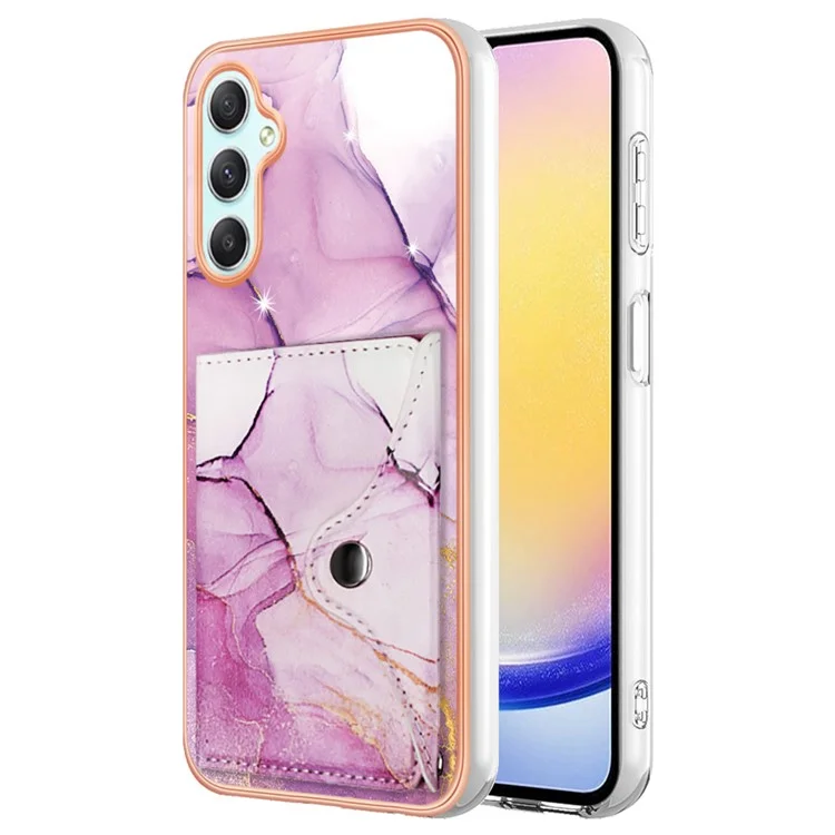 YB Leather Coating Series-9 für Samsung Galaxy A25 5G (Global) (161,0 x 76,5 x 8,3 mm) Case Leder+TPU Anit-Fall Handyhülle - 001 Lila