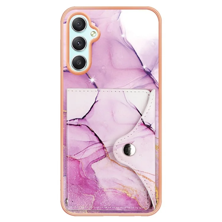 YB Leather Coating Series-9 für Samsung Galaxy A25 5G (Global) (161,0 x 76,5 x 8,3 mm) Case Leder+TPU Anit-Fall Handyhülle - 001 Lila