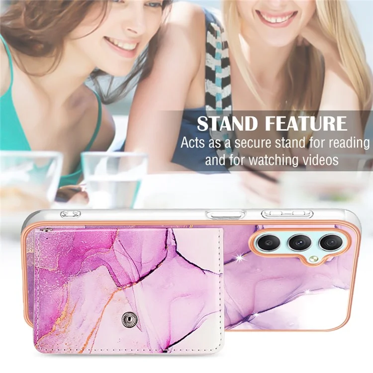 YB Leather Coating Series-9 für Samsung Galaxy A25 5G (Global) (161,0 x 76,5 x 8,3 mm) Case Leder+TPU Anit-Fall Handyhülle - 001 Lila