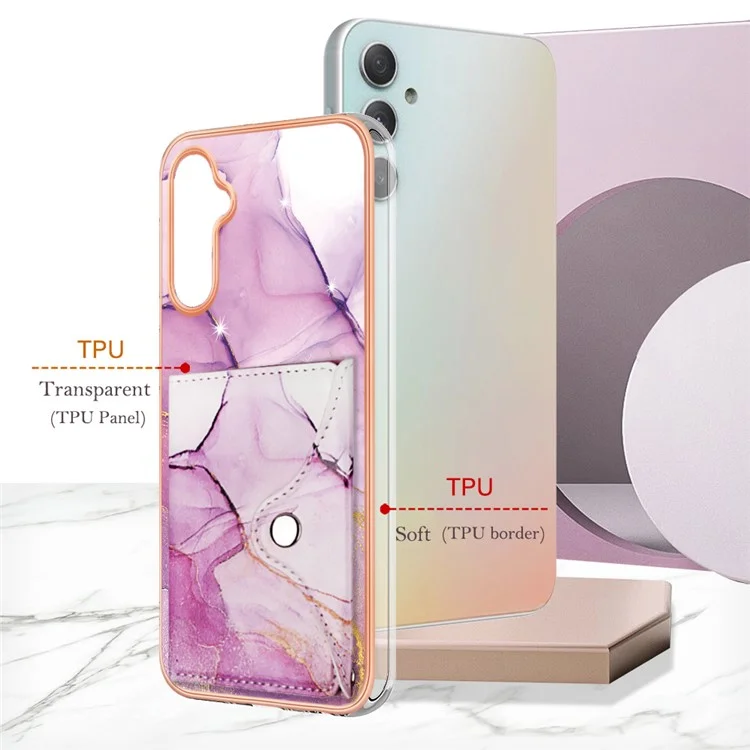 YB Leather Coating Series-9 für Samsung Galaxy A25 5G (Global) (161,0 x 76,5 x 8,3 mm) Case Leder+TPU Anit-Fall Handyhülle - 001 Lila