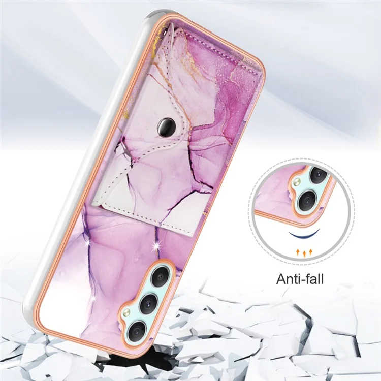 YB Leather Coating Series-9 für Samsung Galaxy A25 5G (Global) (161,0 x 76,5 x 8,3 mm) Case Leder+TPU Anit-Fall Handyhülle - 001 Lila