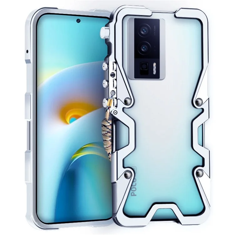 Pour Xiaomi Poco F5 Pro 5G / Redmi K60 5G / K60 Pro 5G Étui Alliage d'Aluminium Anti-Choc - Argent
