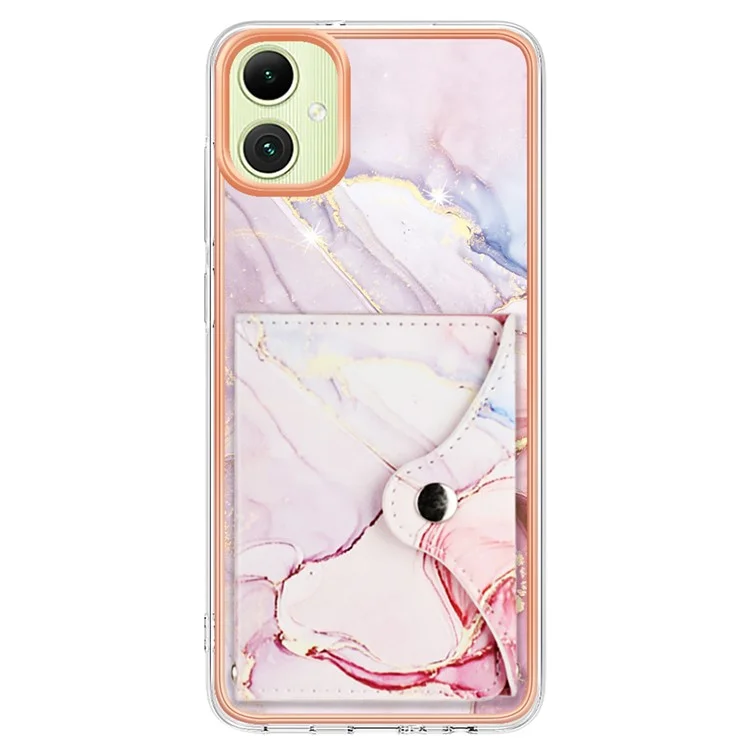YB Leather Coating Series-9 for Samsung Galaxy A05 4G Case PU Leather+TPU Phone Cover with Card Bag - 005 Rose Gold