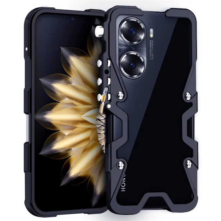 For Honor 60 / 60 SE / 70 5G / 80 5G / 90 / 100 5G Hülle Aluminium-Legierung Metall Stoßfest - Schwarz