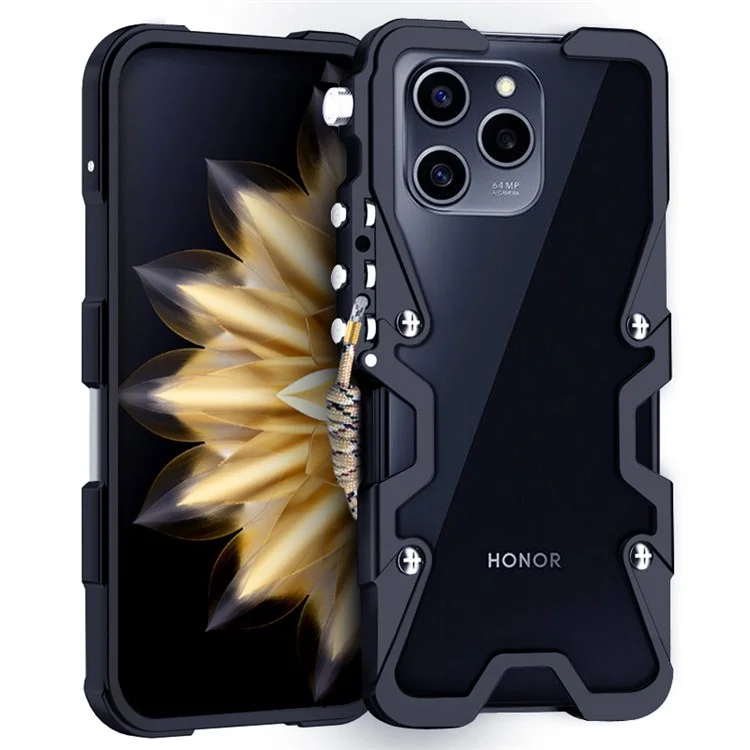 For Honor 60 / 60 SE / 70 5G / 80 5G / 90 / 100 5G Hülle Aluminium-Legierung Metall Stoßfest - Schwarz