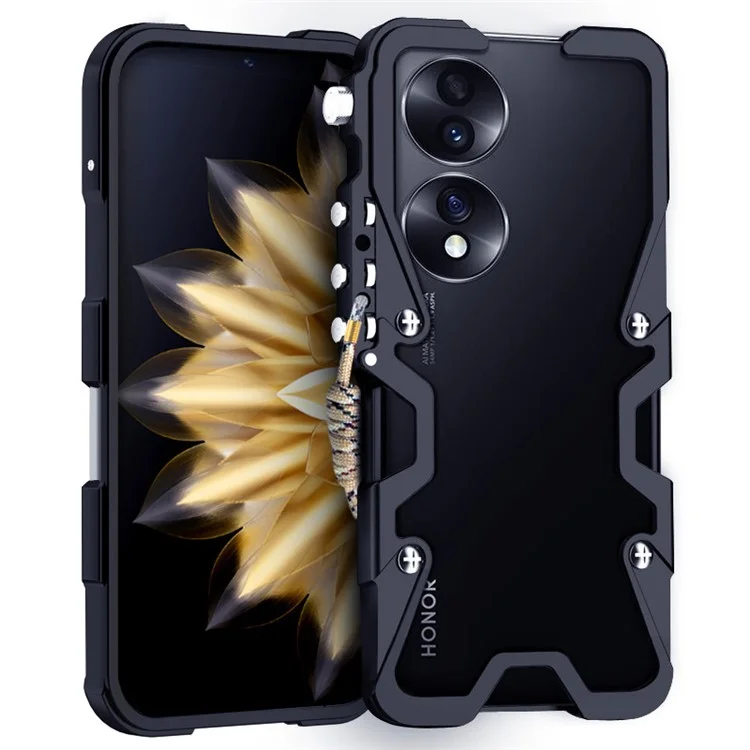 For Honor 60 / 60 SE / 70 5G / 80 5G / 90 / 100 5G Hülle Aluminium-Legierung Metall Stoßfest - Schwarz