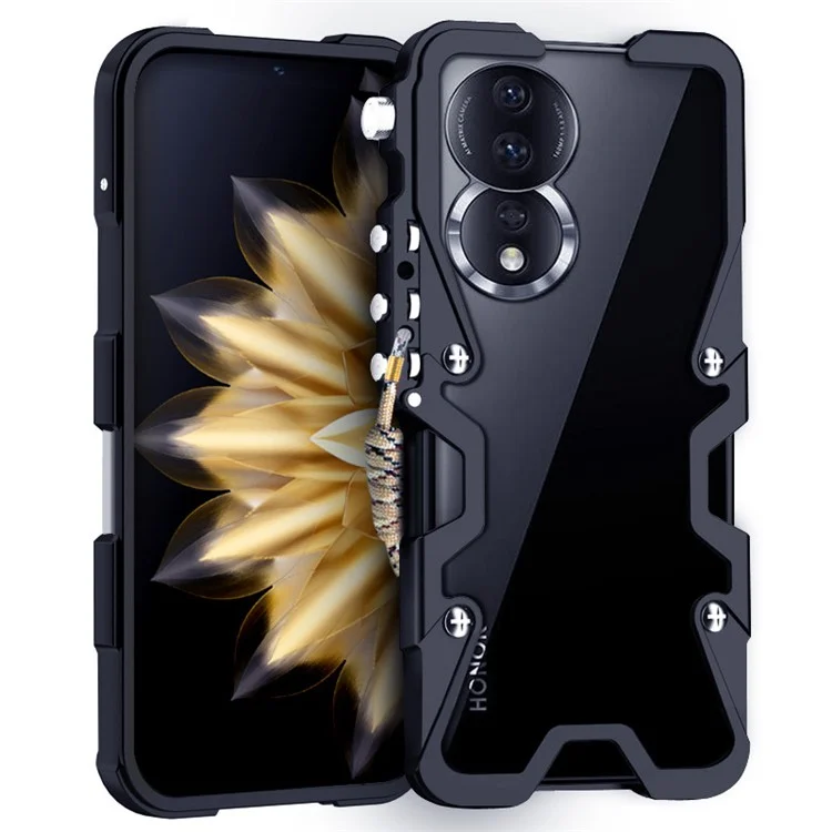For Honor 60 / 60 SE / 70 5G / 80 5G / 90 / 100 5G Hülle Aluminium-Legierung Metall Stoßfest - Schwarz