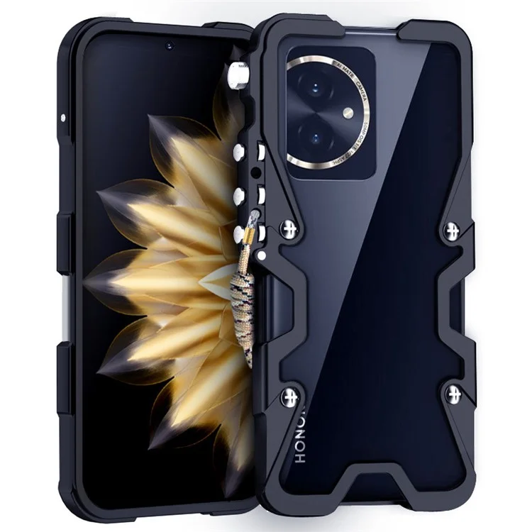 For Honor 60 / 60 SE / 70 5G / 80 5G / 90 / 100 5G Hülle Aluminium-Legierung Metall Stoßfest - Schwarz