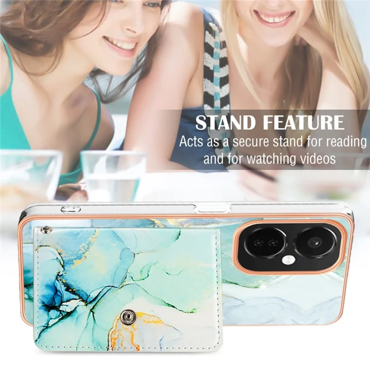 YB Leather Coating Series-9 for OnePlus Nord CE 3 Lite 5G / Nord N30 5G Kickstand Leather+TPU Phone Cover - 003 Green