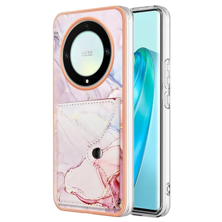YB Leather Coating Series-9 for Honor X9a 5G / Magic5 Lite 5G / X50i 5G Case PU+TPU IMD Phone Cover - 005 Rose Gold