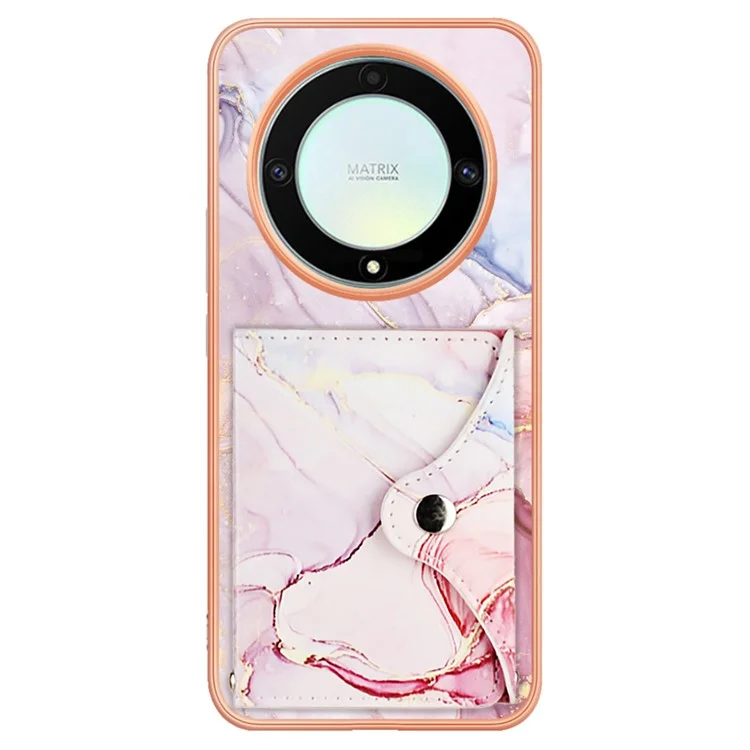 YB Leather Coating Series-9 for Honor X9a 5G / Magic5 Lite 5G / X50i 5G Case PU+TPU IMD Phone Cover - 005 Rose Gold