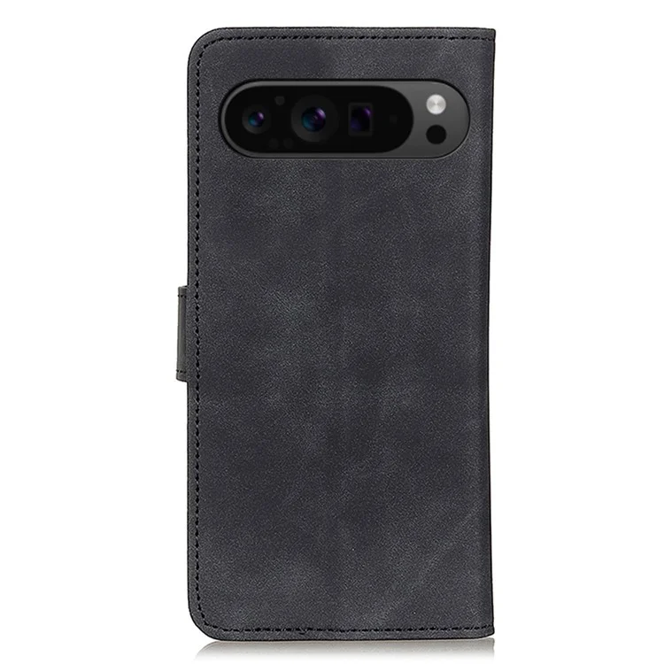 KHAZNEH Per Google Pixel 9 Pro XL Custodia in Pelle PU Retro Design Portafoglio Custodia per Telefono - Nero
