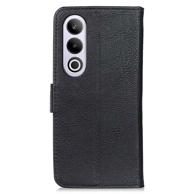 KHAZNEH For OnePlus Nord CE4 5G  / Oppo K12 Case PU Leather Cowhide Texture Flip Phone Cover - Black