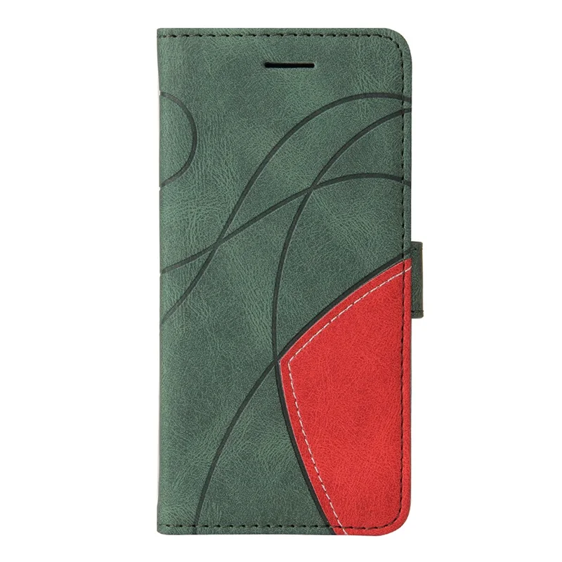 Série KT Leather-1 para Motorola Moto E14 4G / G04 4G / G04s 4G / G24 4G Capa Couro Bicolor Splicing - Verde