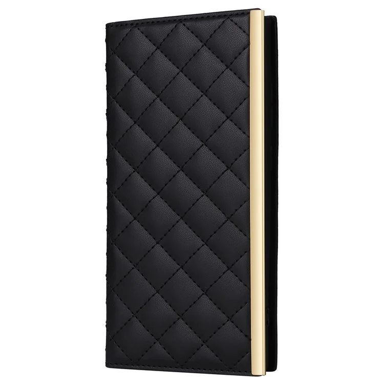 For Samsung Galaxy S23 Ultra Crossbody Case Suction Cup PU Leather Wallet Phone Cover - Black