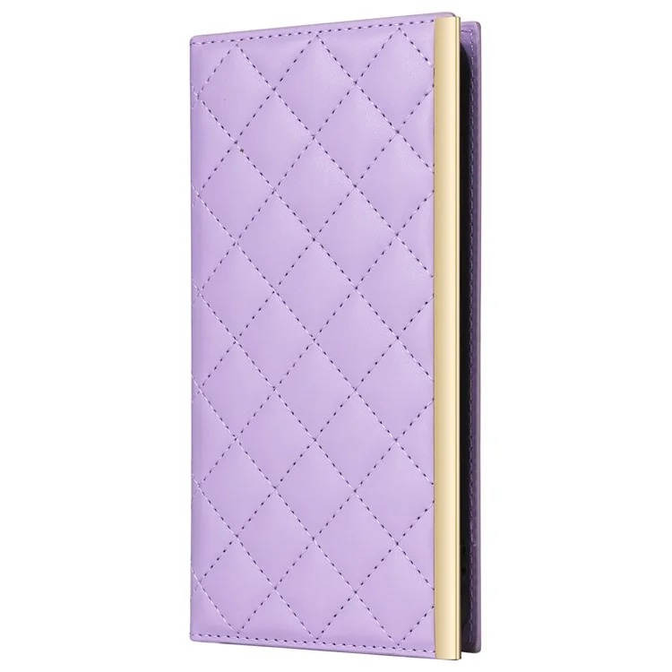 Pour Samsung Galaxy S24 Stand Wallet Phone Case PU Leather Flip Cover with Shoulder Strap - Violet