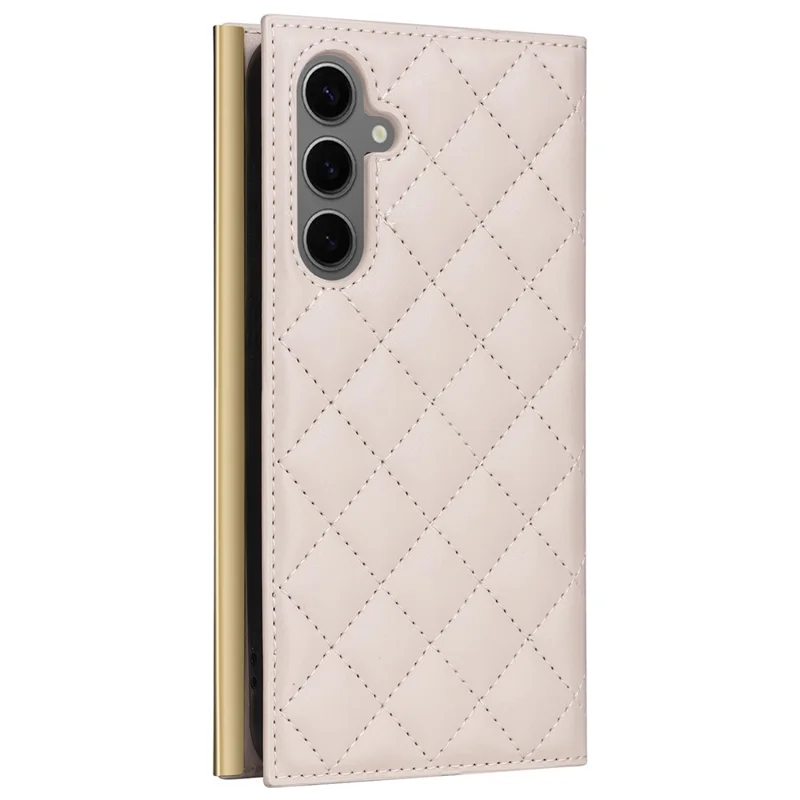 Per Samsung Galaxy S24+ Case Suction Cup PU Leather Wallet Phone Cover con Cinghie - Beige