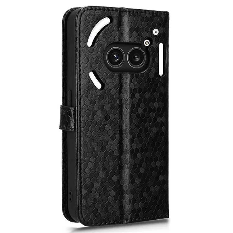 For Nothing Phone (2a) Plus / Phone (2a) Wallet Case Dots Imprinted Magnetic Closing Phone Cover - Black