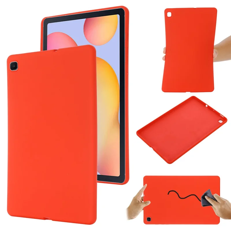 For Samsung Galaxy Tab S6 Lite (2020) / (2022) / (2024) Case Liquid Silicone Scratch Resistant Tablet Cover - Red