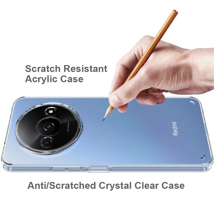 Para Xiaomi Redmi A3 / Poco C61 4G / Funda de teléfono Poco C61 4G Cubierta clara resistente a los arañazos de TPU + Acrílico