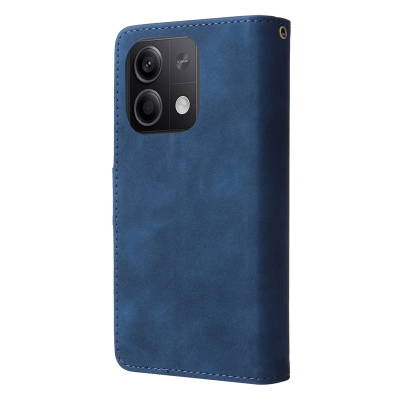 For Xiaomi Redmi Note 13 5G Case Leather Phone Protective Cover Zipper Wallet Card Holder - Blue