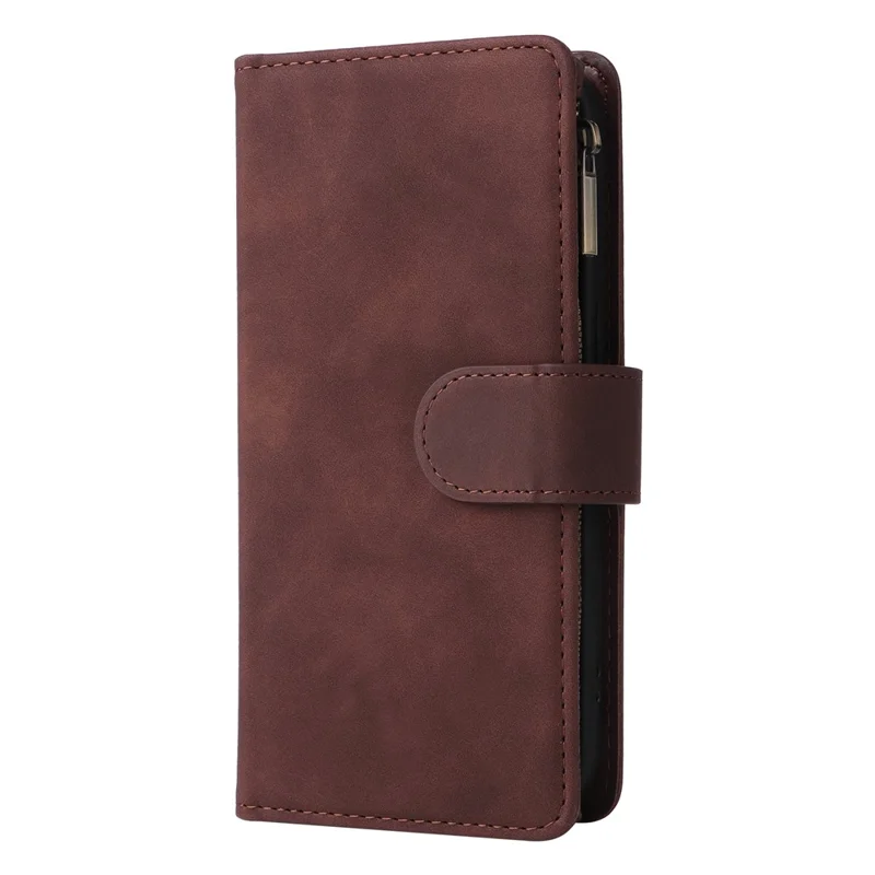 For Xiaomi Redmi Note 13 Pro 5G / Poco X6 5G PU Leather Wallet Mobile Phone Cover Case with Multiple Card Slots - Coffee