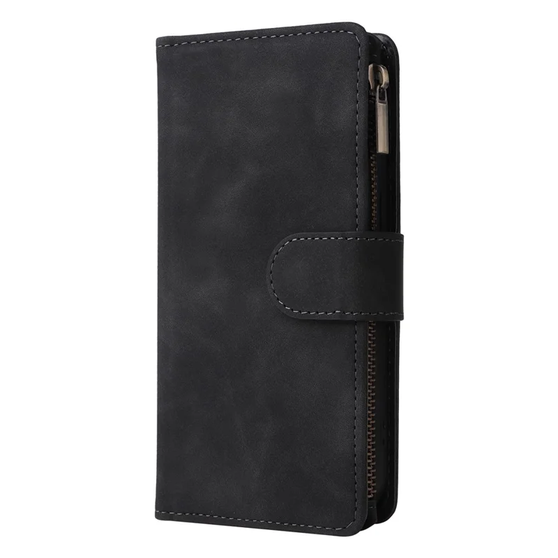 Für Xiaomi Redmi Note 13 Pro 5G / Poco X6 5G PU-Leder-Geldbörsen-Handy-Cover-Hülle mit mehreren Kartenfächern - Schwarz