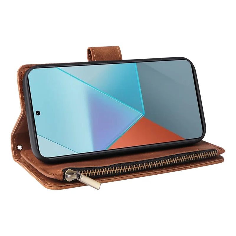 Per Xiaomi Redmi Note 13 Pro 5G / Poco X6 5G Custodia in pelle PU per telefono cellulare con più slot per schede - Marrone