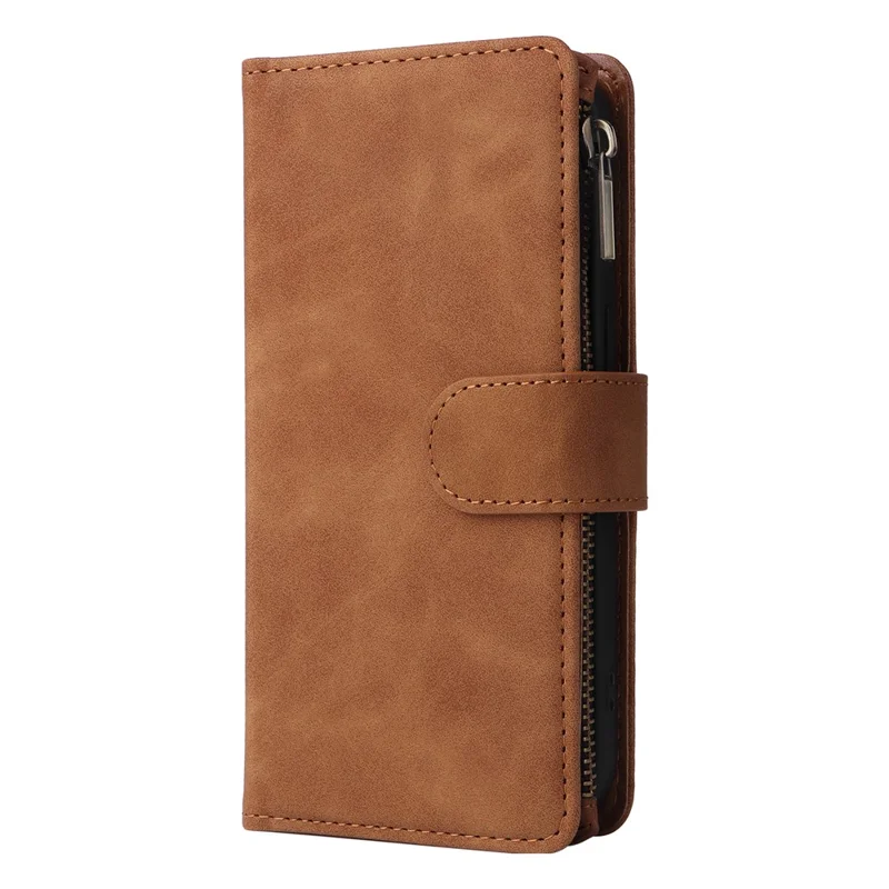 Per Xiaomi Redmi Note 13 Pro 5G / Poco X6 5G Custodia in pelle PU per telefono cellulare con più slot per schede - Marrone