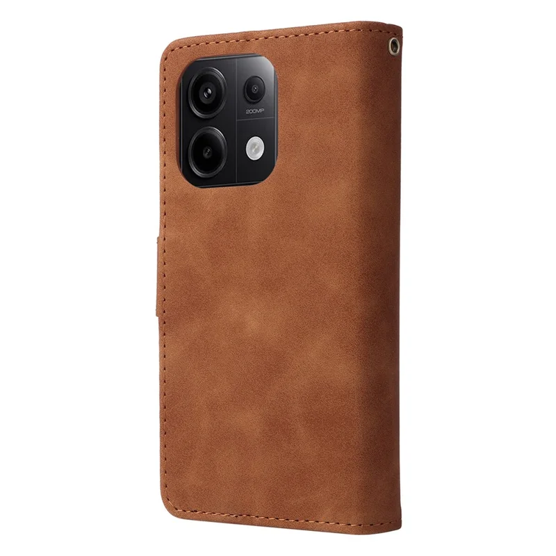 Per Xiaomi Redmi Note 13 Pro 5G / Poco X6 5G Custodia in pelle PU per telefono cellulare con più slot per schede - Marrone