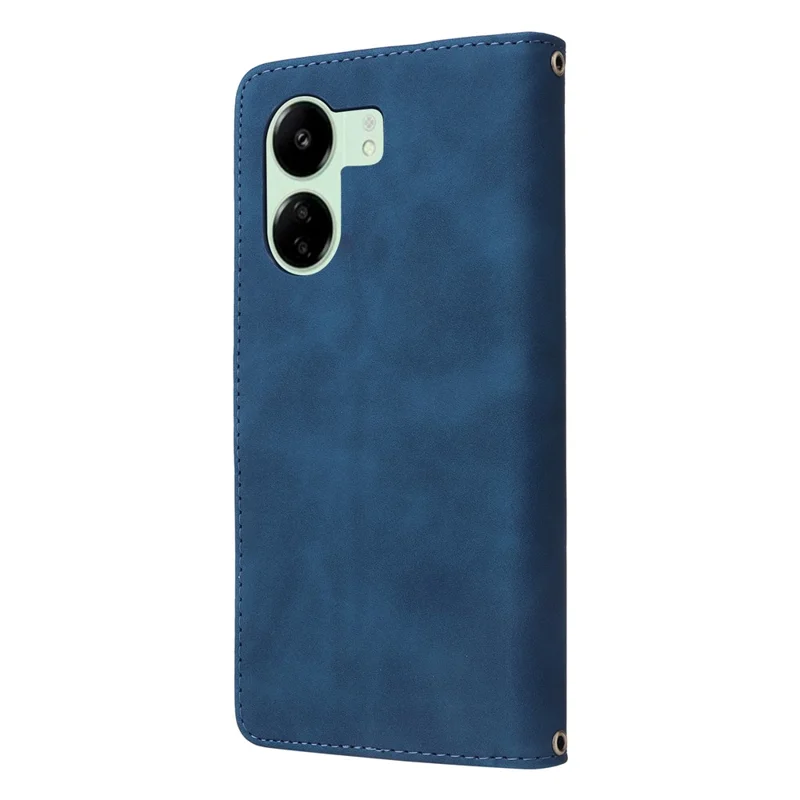 For Xiaomi Poco C65 4G / Redmi 13C 4G / 5G Cell Phone Case Multiple Card Slots Leather Protection Cover - Blue