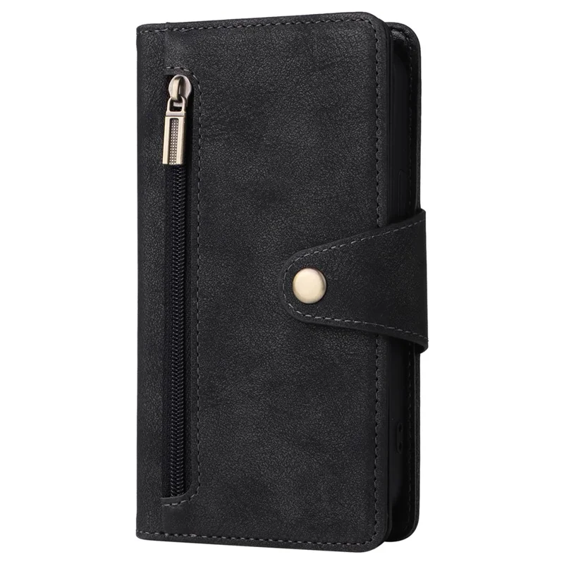 Skyddsfodral för iPhone 12 mini med chockabsorberande funktion, nitdekoration, PU-läder mobilhölse - Svart